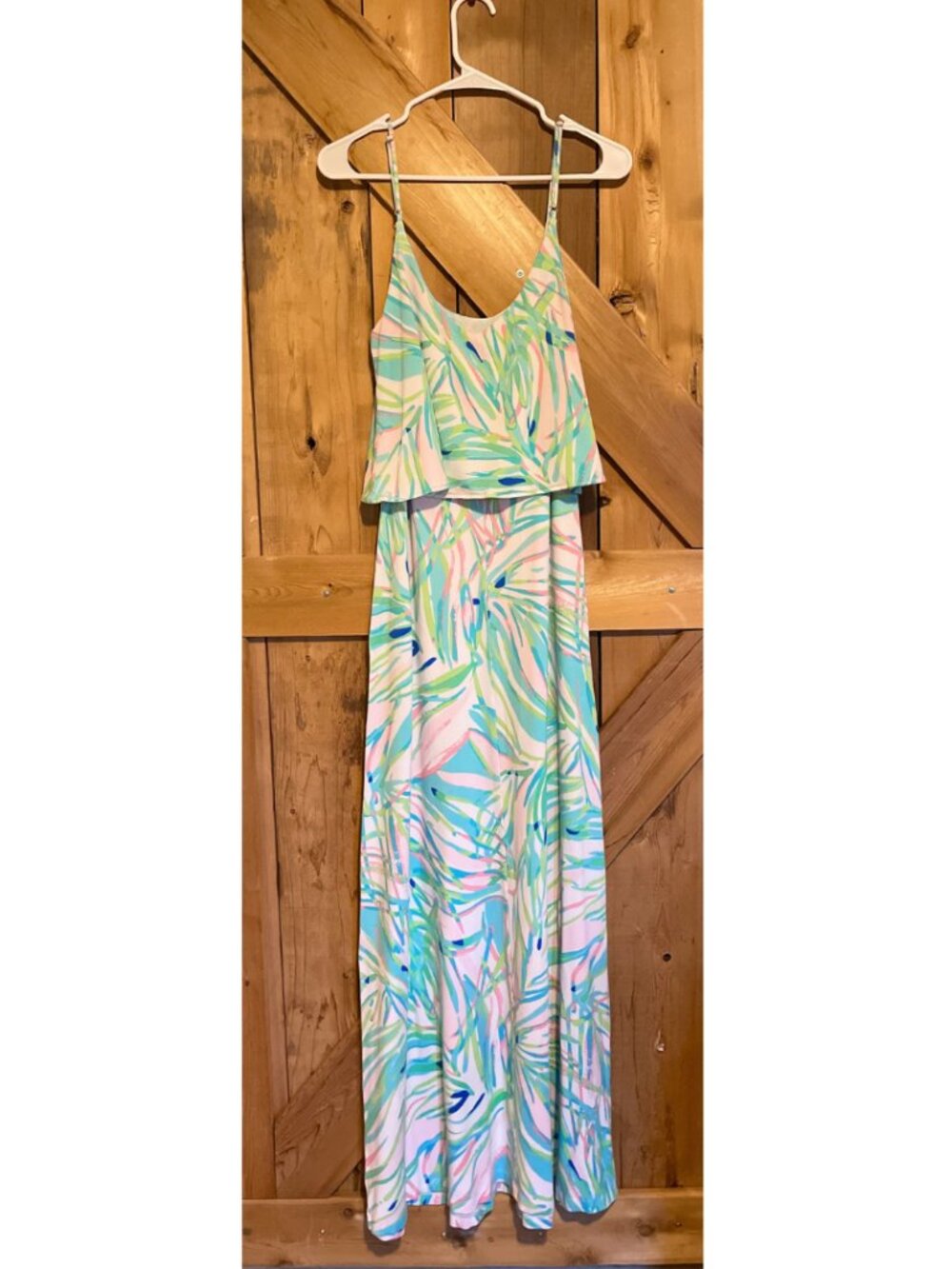LILLY PULITZER Harrington Maxi Dress Pink Green Blue Womens M, Beach, Resort - Picture 3 of 7
